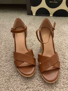 J. Crew Women’s Tan Leather Espadrille Sandals Size 6.5